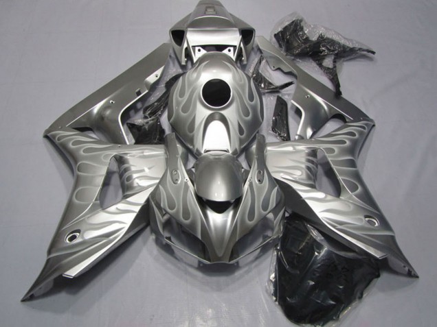 2006-2007 Honda CBR1000RR Motorcycle Fairings - Silver White Flame UK
