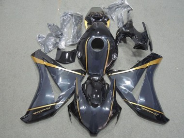 Best 2008-2011 Honda CBR1000RR Motorcycle Fairings - Dark Blue Gold Glossy Black Fireblade UK