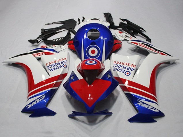 2012-2016 Honda CBR1000RR Motorcycle Fairings - White Red Blue Royal Air Force Reserves UK