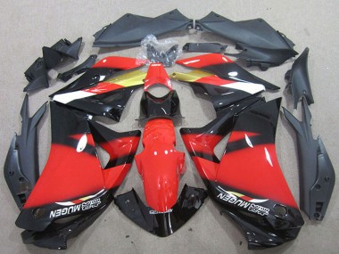 Best 2011-2016 Honda CBR125R Motorcycle Fairings - Red Gold Glossy Black UK