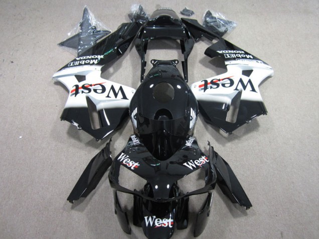 2003-2004 Honda CBR600RR Motorcycle Fairings - Glossy Black White West UK