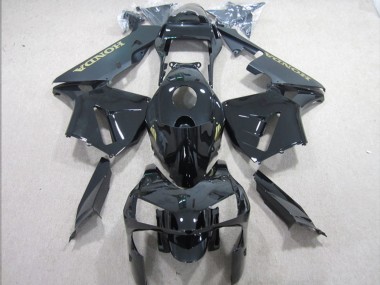 Best 2003-2004 Honda CBR600RR Motorcycle Fairings - Glossy Black Matte Black Gold Decal UK