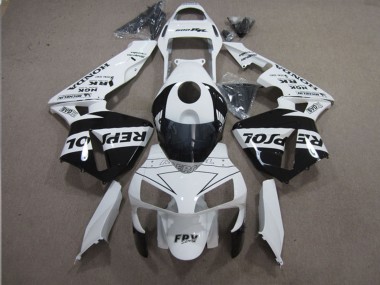 Best 2003-2004 Honda CBR600RR Motorcycle Fairings - White Glossy Black Repsol UK