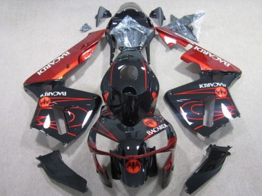 Best 2003-2004 Honda CBR600RR Motorcycle Fairings - Glossy Black Red RACARDI UK