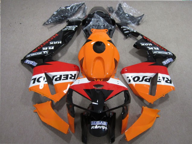 2005-2006 Honda CBR600RR Motorcycle Fairings Kits - Orange White Red Glossy Black Repsol UK
