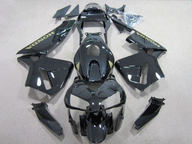 Best 2005-2006 Honda CBR600RR Motorcycle Fairings - Glossy Black Gold Decal UK