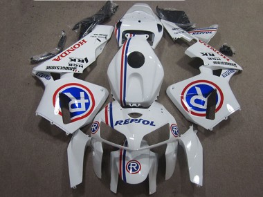 Best 2005-2006 Honda CBR600RR Motorcycle Fairings - White Blue Repsol UK