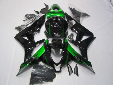 Best 2007-2008 Honda CBR600RR Motorcycle Fairings Kits - Green Glossy Black UK