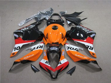 Best 2009-2012 Honda CBR600RR Abs Fairings - Orange White Red Glossy Black Repsol UK