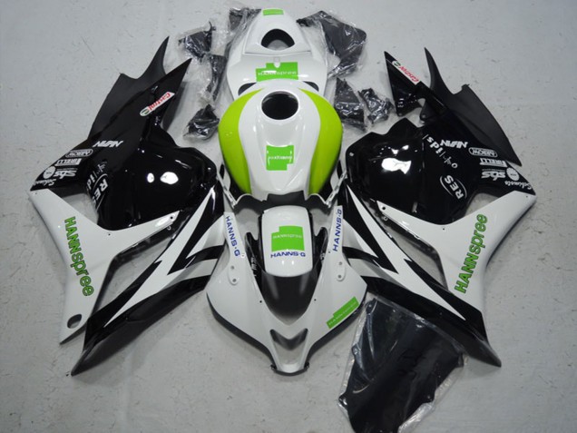 2009-2012 Honda CBR600RR Motorcycle Fairing - White Green Glossy Black Hannspree UK