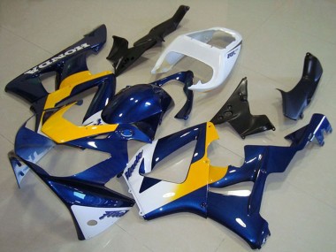 Best 2000-2001 Honda CBR900RR 929 Motorcycle Fairings - White Blue Yellow UK