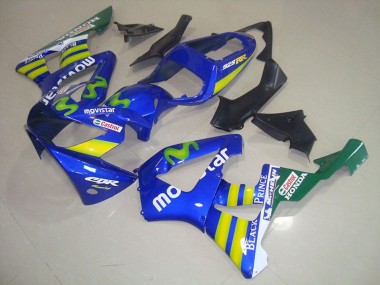 Best 2000-2001 Honda CBR900RR 929 Motorcycle Fairings - Blue Yellow Green MoviStar Castrol UK