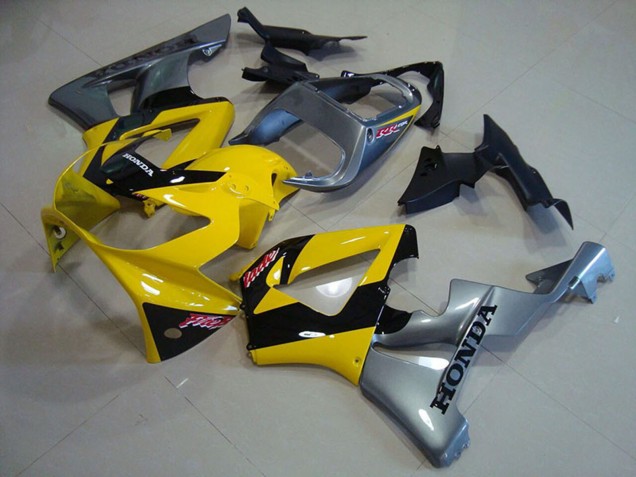 2000-2001 Honda CBR900RR 929 Motorcycle Fairings - Yellow Silver Glossy Black UK