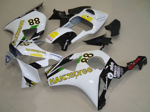 2002-2003 Honda CBR900RR 954 Motorcycle Fairings - White Yellow Glossy Black Hannspree 88 UK