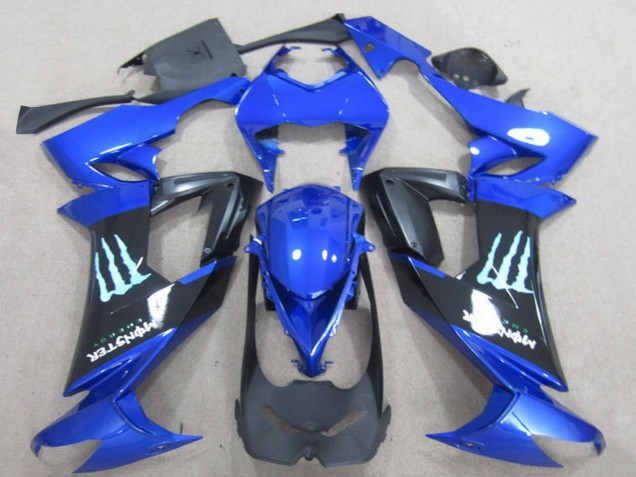 2008-2010 Kawasaki ZX10R Motorcycle Fairings - Blue Black Monster UK
