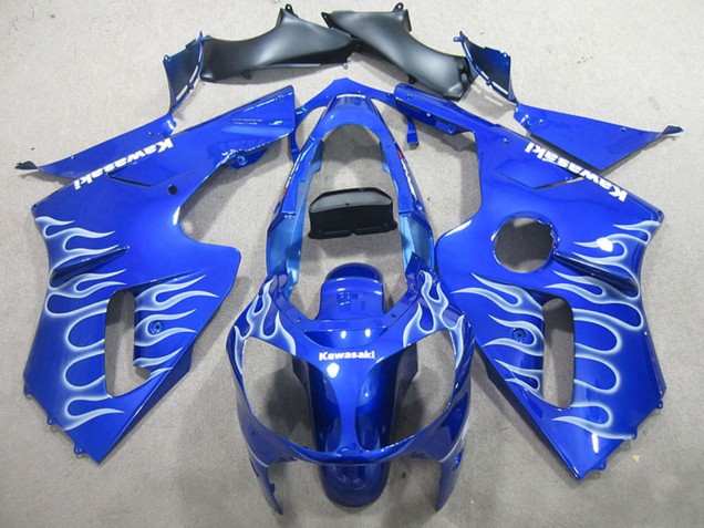 2000-2001 Kawasaki ZX12R Motorcycle Fairings - Blue White Flame UK