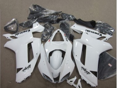 Best 2007-2008 Kawasaki ZX6R Motorcycle Fairings - White UK