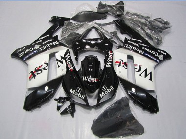 Best 2007-2008 Kawasaki ZX6R Motorcycle Fairings - Black West Mobil UK
