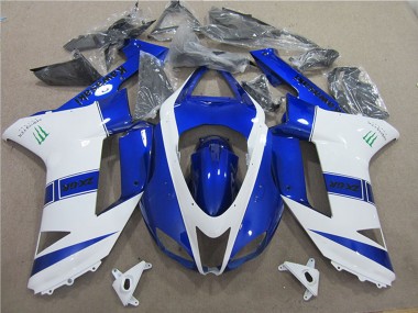 Best 2007-2008 Kawasaki ZX6R Motorcycle Fairings - Blue White Monster UK