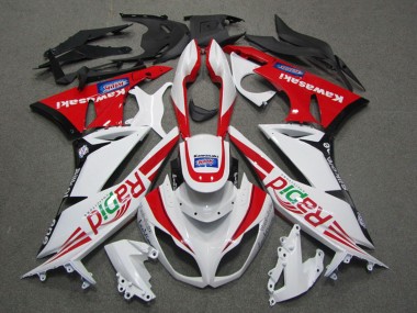 Best 2009-2012 Kawasaki ZX6R Motorcycle Fairings - White Red Black Rapid UK