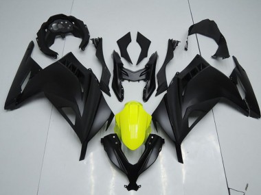 Best 2013-2018 Kawasaki ZX300R Motorcycle Fairings - Matte Black Yellow UK
