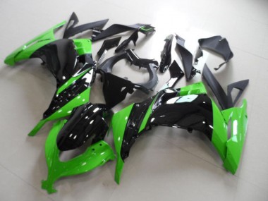 Best 2013-2018 Kawasaki ZX300R Motorcycle Fairing - Green Glossy Black UK