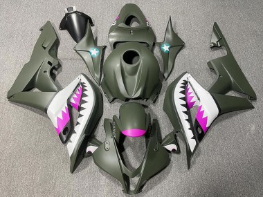 Best 2007-2008 Honda CBR600RR Motorcycle Fairings - Army Green White Pink Shark UK