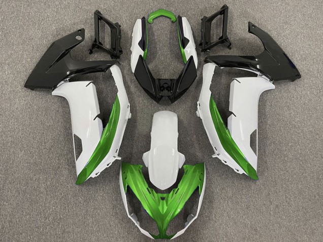 2009-2011 Kawasaki Ninja 650R Motorcycle Fairings - White Green Matte Black UK