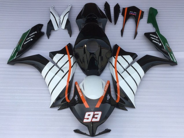 2012-2016 Honda CBR1000RR Motorcycle Fairings - White Orange Glossy Black Baracuda 93 UK