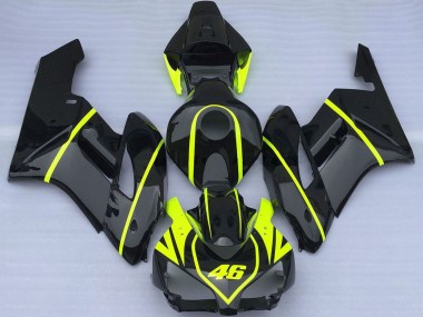 Best 2004-2005 Honda CBR1000RR Motorcycle Fairings - Glossy Black High Viz Yellow 46 UK