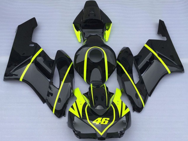 2004-2005 Honda CBR1000RR Motorcycle Fairings - Glossy Black High Viz Yellow 46 UK