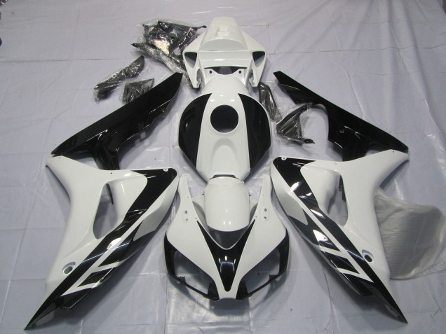 2006-2007 Honda CBR1000RR Motorcycle Fairings - White Glossy Black OEM Style No Decals UK