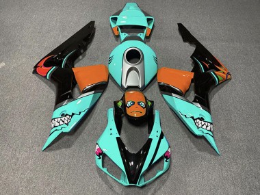 Best 2006-2007 Honda CBR1000RR Motorcycle Fairings - Cyan Blue Orange Glossy Black Shark UK