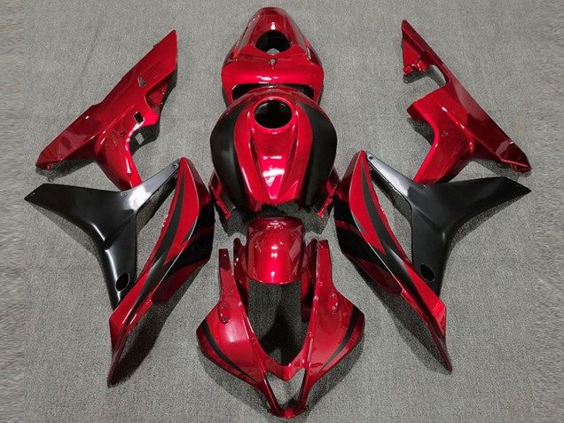 2007-2008 Honda CBR600RR Motorcycle Fairing - Red Glossy Black OEM Style UK