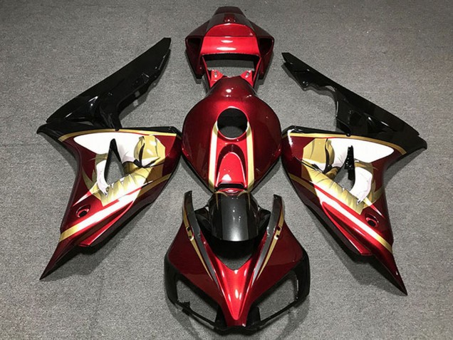 2006-2007 Honda CBR1000RR Motorcycle Fairings - Red White Gold Glossy Black UK