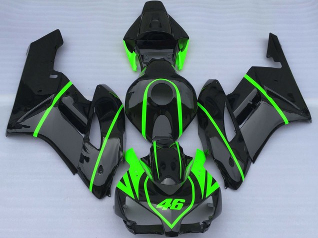 2004-2005 Honda CBR1000RR Motorcycle Fairings - Glossy Black High Viz Green UK