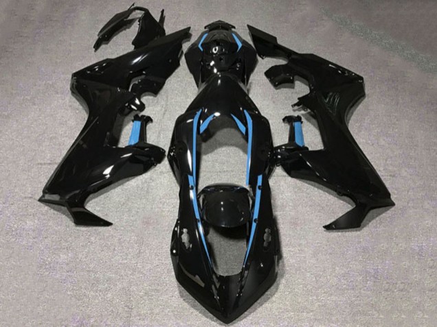 2017-2023 Honda CBR1000RR Motorcycle Fairings - Glossy Black Light Blue Lining UK
