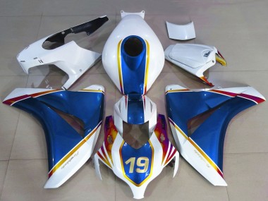 Best 2008-2011 Honda CBR1000RR Motorcycle Fairings - White Blue Yellow Red 19 UK