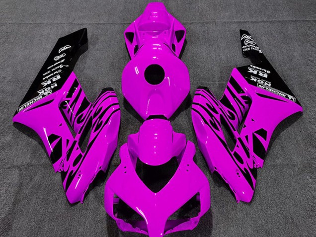 2004-2005 Honda CBR1000RR Motorcycle Fairings - Pink Glossy Black Flame UK