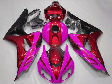 Best 2006-2007 Honda CBR1000RR Motorcycle Fairings - Red Pink Matte Black UK