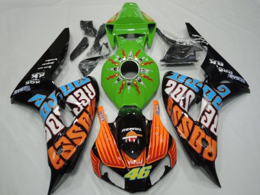 Best 2006-2007 Honda CBR1000RR Motorcycle Fairings - Green Orange Blue Glossy Black Rossi 46 UK