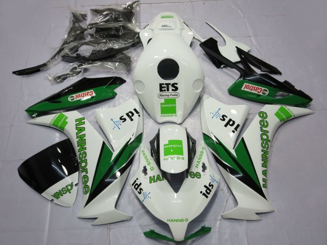 2012-2016 Honda CBR1000RR Motorcycle Fairings - White Green Glossy Black Hannspree Castrol UK