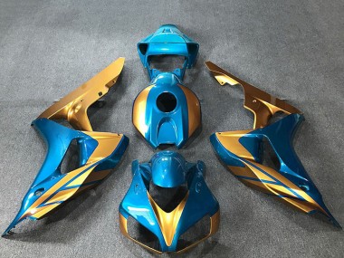 Best 2006-2007 Honda CBR1000RR Motorcycle Fairings - Light Blue Gold UK
