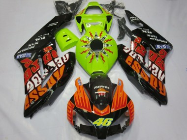 Best 2004-2005 Honda CBR1000RR Motorcycle Fairings - Lime Green Orange Glossy Black Rossi 46 UK