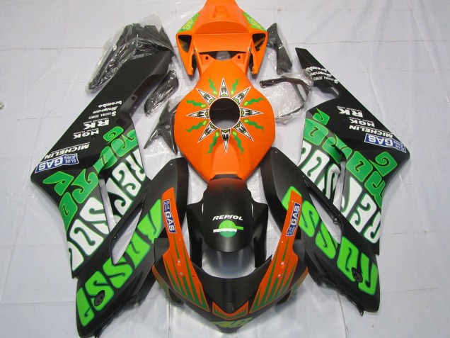 2004-2005 Honda CBR1000RR Motorcycle Fairings - Orange Green Matte Black Rossi UK