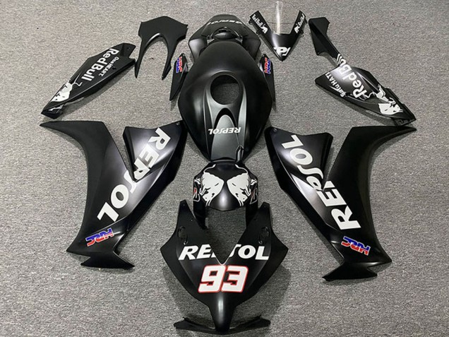2012-2016 Honda CBR1000RR Motorcycle Fairings - Matte Black White Repsol HRC 93 UK