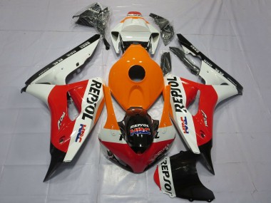 Best 2006-2007 Honda CBR1000RR Motorcycle Fairings - Orange White Red Glossy Black Repsol HRC UK