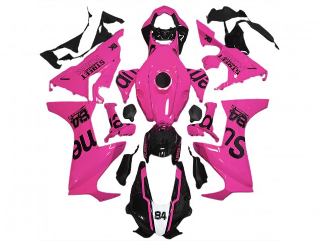 2017-2023 Honda CBR1000RR Motorcycle Fairings - Pink Glossy Black Street Flava UK