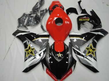 Best 2008-2011 Honda CBR1000RR Motorcycle Fairings - White Red Glossy Black RockStar Style UK