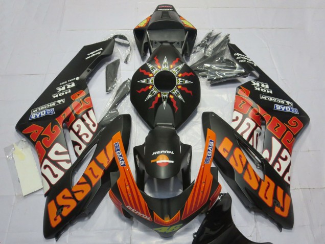 2004-2005 Honda CBR1000RR Motorcycle Fairings - Matte Black Orange Rossi UK